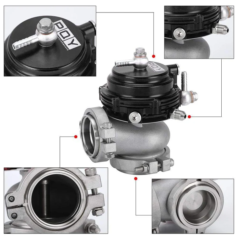 Wasserkühler 44mm Wastegate Externer Turbo Mit Flansch Hardware MV-R Wassergekühlt Mit Logo Rot Blau Schwarz PQY5834