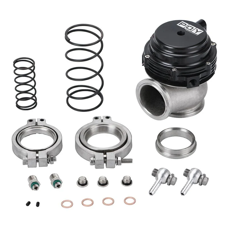 Wasserkühler 44mm Wastegate Externer Turbo Mit Flansch Hardware MV-R Wassergekühlt Mit Logo Rot Blau Schwarz PQY5834