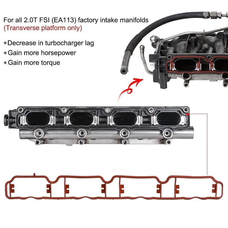 Ansaugstutzen Runner Flap Delete Drall Flap Klappen Dichtung für Audi/VW EA113 2.0 TFSI PQY-IMK07
