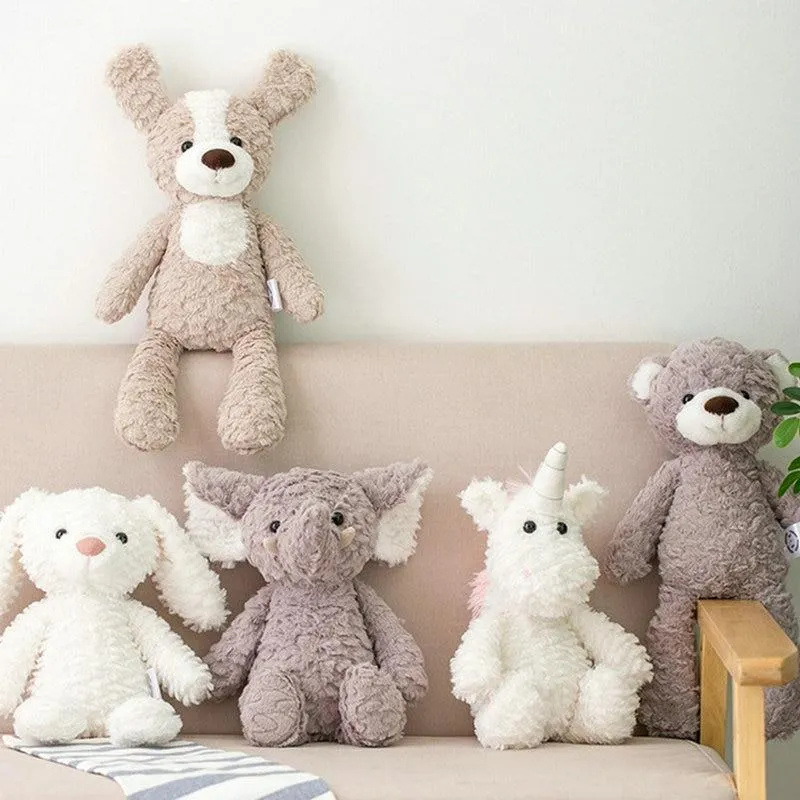 Hochwertige, weiche, lange Beine, Hase, Teddybär, Hund, Elefant, Einhorn, gefüllte Cartoon-Tiere, Baby-Appease-Spielzeug, Puppenspielzeug für Kinder