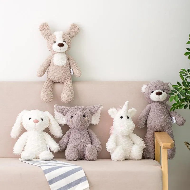 Hochwertige, weiche, lange Beine, Hase, Teddybär, Hund, Elefant, Einhorn, gefüllte Cartoon-Tiere, Baby-Appease-Spielzeug, Puppenspielzeug für Kinder