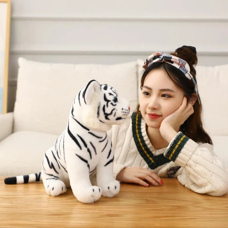 23-33 cm Simulation Baby Tiger Plüschtier Gefüllte Weiche Wilde Tier Wald Tiger Kissen Puppen Für Kinder Kinder Geburtstagsgeschenk