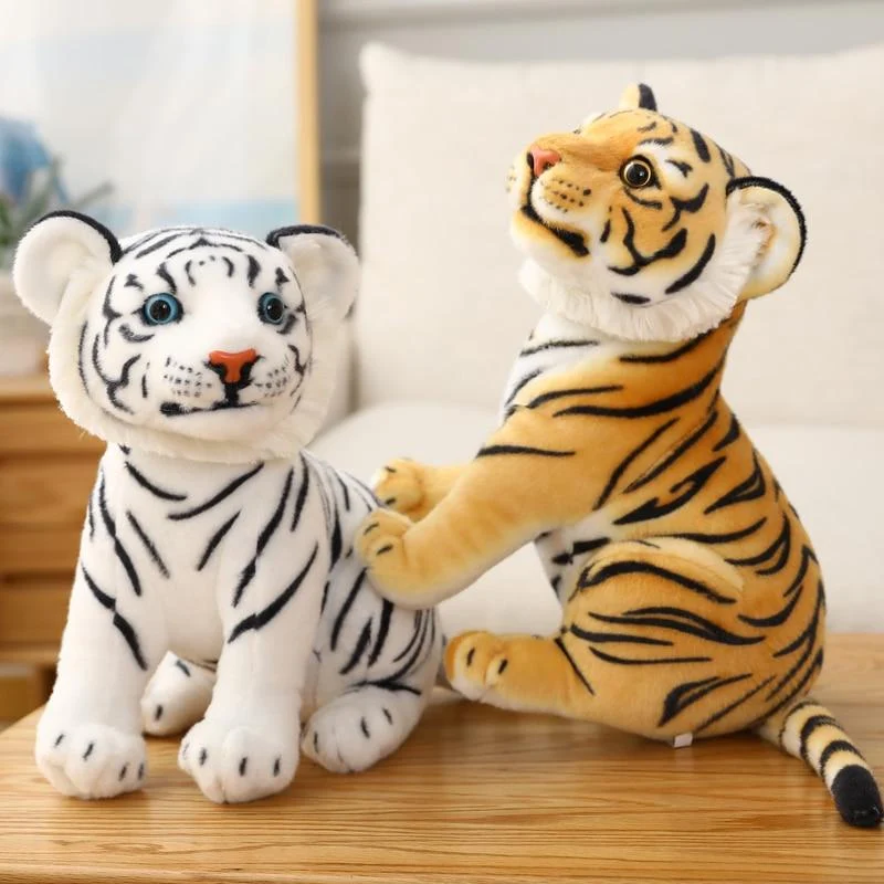 23-33 cm Simulation Baby Tiger Plüschtier Gefüllte Weiche Wilde Tier Wald Tiger Kissen Puppen Für Kinder Kinder Geburtstagsgeschenk