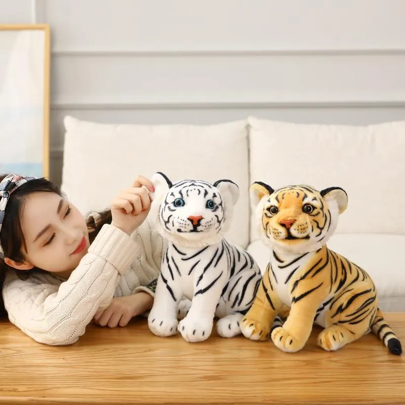 23-33 cm Simulation Baby Tiger Plüschtier Gefüllte Weiche Wilde Tier Wald Tiger Kissen Puppen Für Kinder Kinder Geburtstagsgeschenk