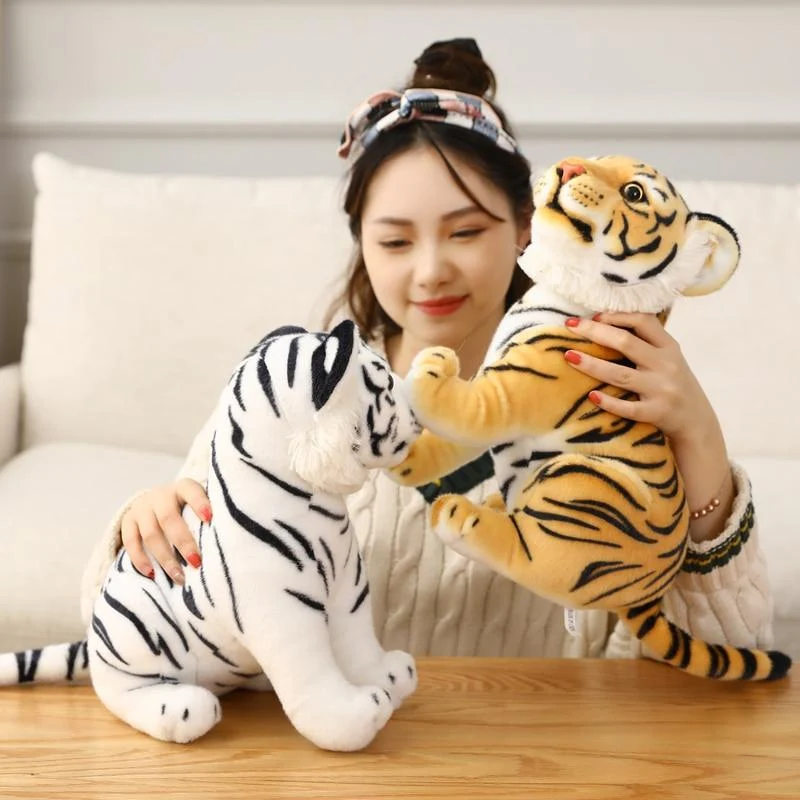 23-33 cm Simulation Baby Tiger Plüschtier Gefüllte Weiche Wilde Tier Wald Tiger Kissen Puppen Für Kinder Kinder Geburtstagsgeschenk
