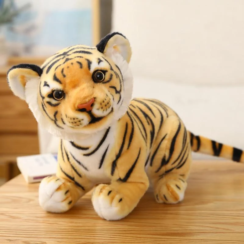 23-33 cm Simulation Baby Tiger Plüschtier Gefüllte Weiche Wilde Tier Wald Tiger Kissen Puppen Für Kinder Kinder Geburtstagsgeschenk