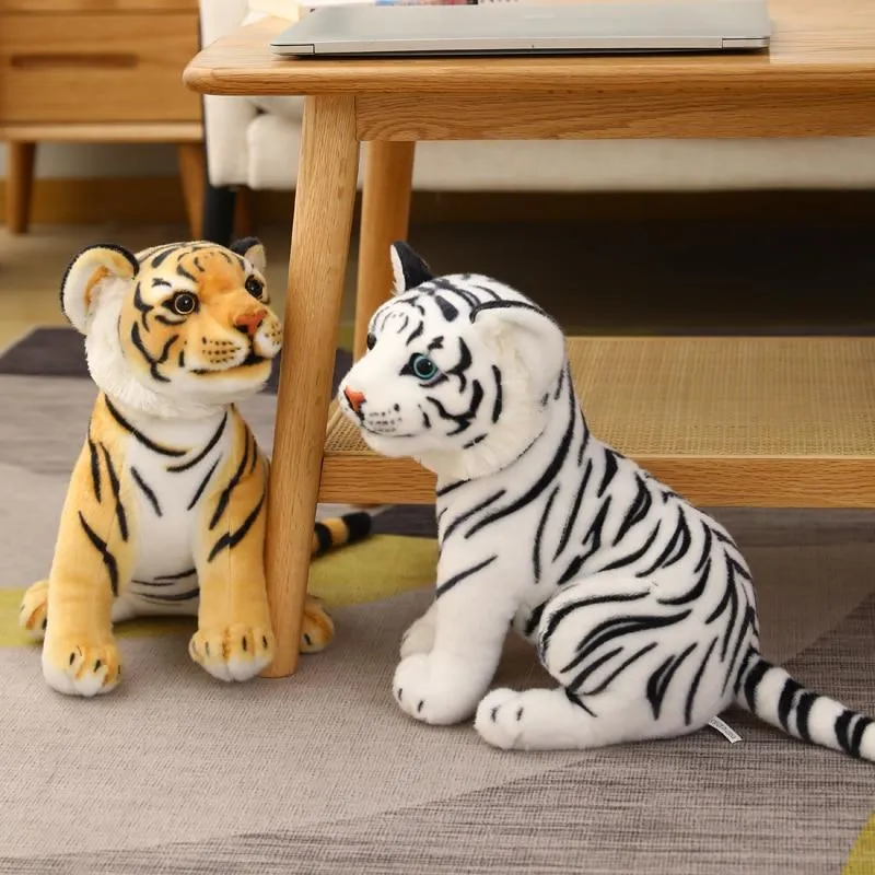 23-33 cm Simulation Baby Tiger Plüschtier Gefüllte Weiche Wilde Tier Wald Tiger Kissen Puppen Für Kinder Kinder Geburtstagsgeschenk