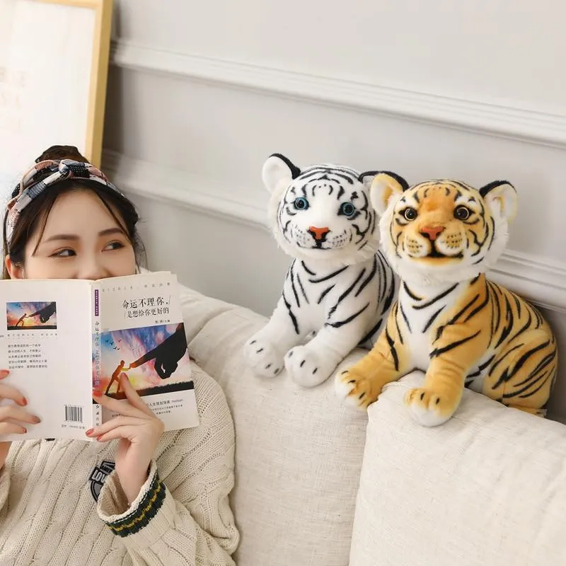 23-33 cm Simulation Baby Tiger Plüschtier Gefüllte Weiche Wilde Tier Wald Tiger Kissen Puppen Für Kinder Kinder Geburtstagsgeschenk
