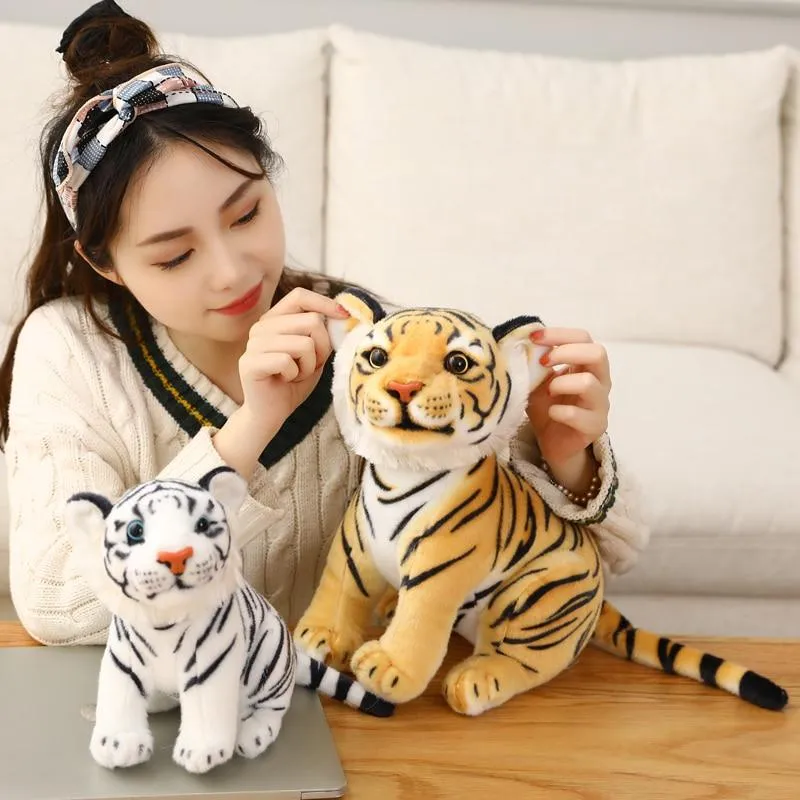 23-33 cm Simulation Baby Tiger Plüschtier Gefüllte Weiche Wilde Tier Wald Tiger Kissen Puppen Für Kinder Kinder Geburtstagsgeschenk