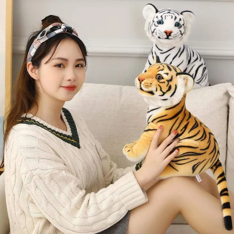 23-33 cm Simulation Baby Tiger Plüschtier Gefüllte Weiche Wilde Tier Wald Tiger Kissen Puppen Für Kinder Kinder Geburtstagsgeschenk