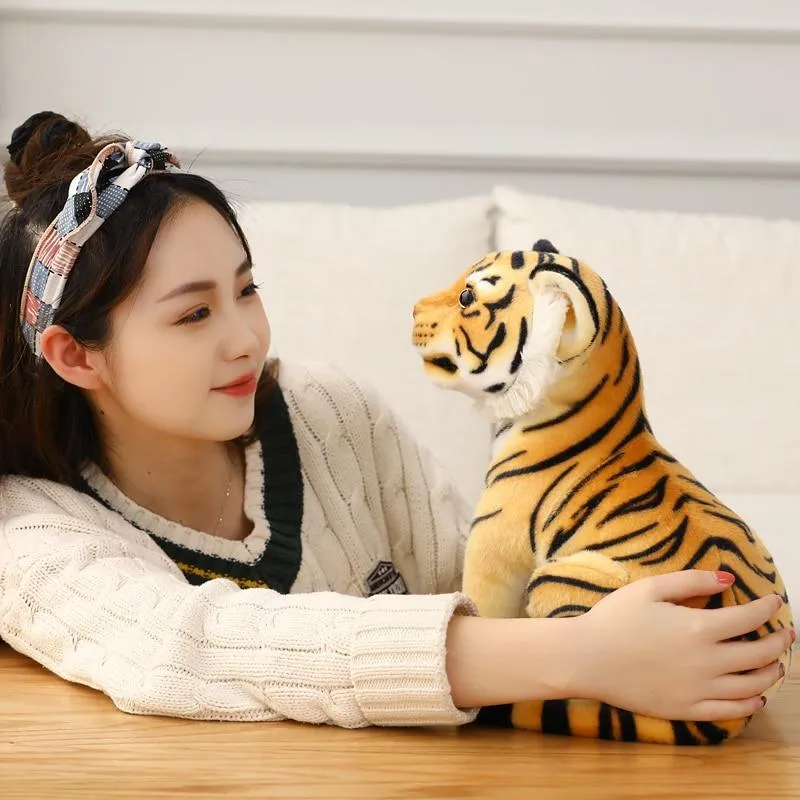 23-33 cm Simulation Baby Tiger Plüschtier Gefüllte Weiche Wilde Tier Wald Tiger Kissen Puppen Für Kinder Kinder Geburtstagsgeschenk
