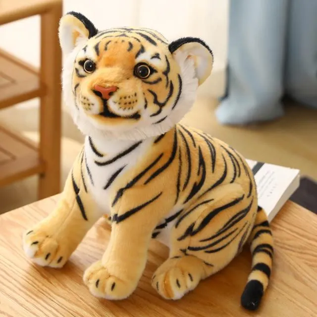 23-33 cm Simulation Baby Tiger Plüschtier Gefüllte Weiche Wilde Tier Wald Tiger Kissen Puppen Für Kinder Kinder Geburtstagsgeschenk