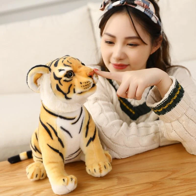 23-33 cm Simulation Baby Tiger Plüschtier Gefüllte Weiche Wilde Tier Wald Tiger Kissen Puppen Für Kinder Kinder Geburtstagsgeschenk