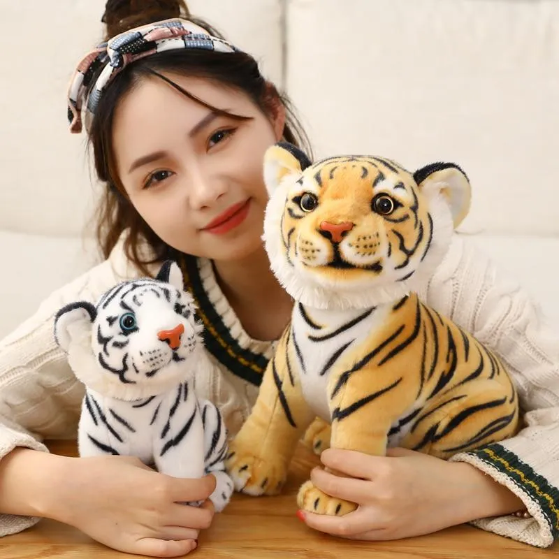 23-33 cm Simulation Baby Tiger Plüschtier Gefüllte Weiche Wilde Tier Wald Tiger Kissen Puppen Für Kinder Kinder Geburtstagsgeschenk