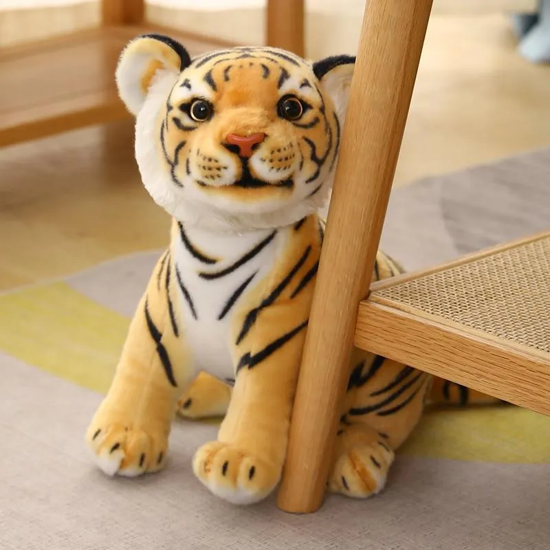 23-33 cm Simulation Baby Tiger Plüschtier Gefüllte Weiche Wilde Tier Wald Tiger Kissen Puppen Für Kinder Kinder Geburtstagsgeschenk