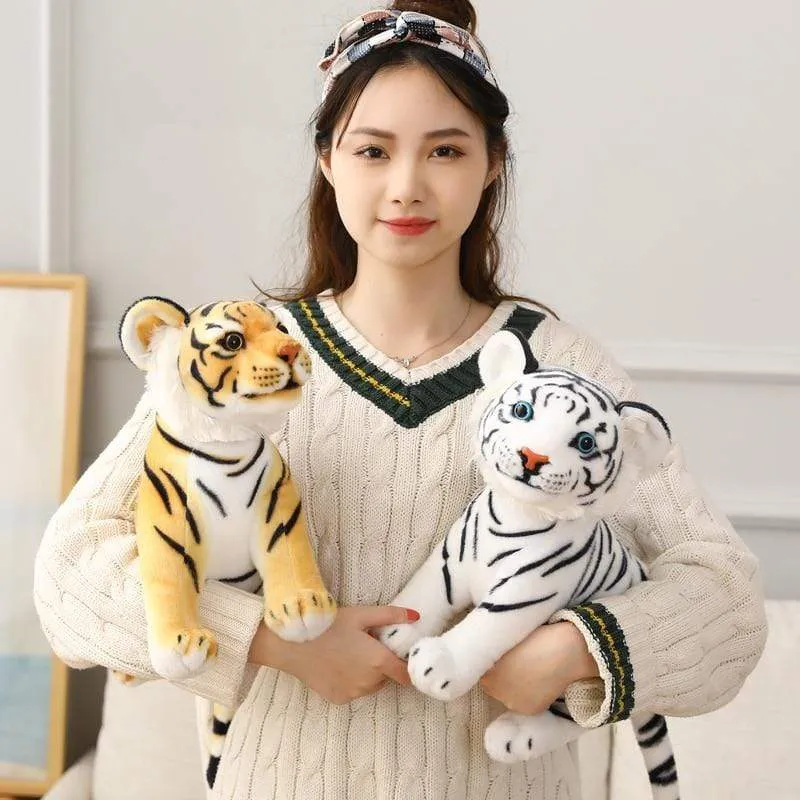 23-33 cm Simulation Baby Tiger Plüschtier Gefüllte Weiche Wilde Tier Wald Tiger Kissen Puppen Für Kinder Kinder Geburtstagsgeschenk