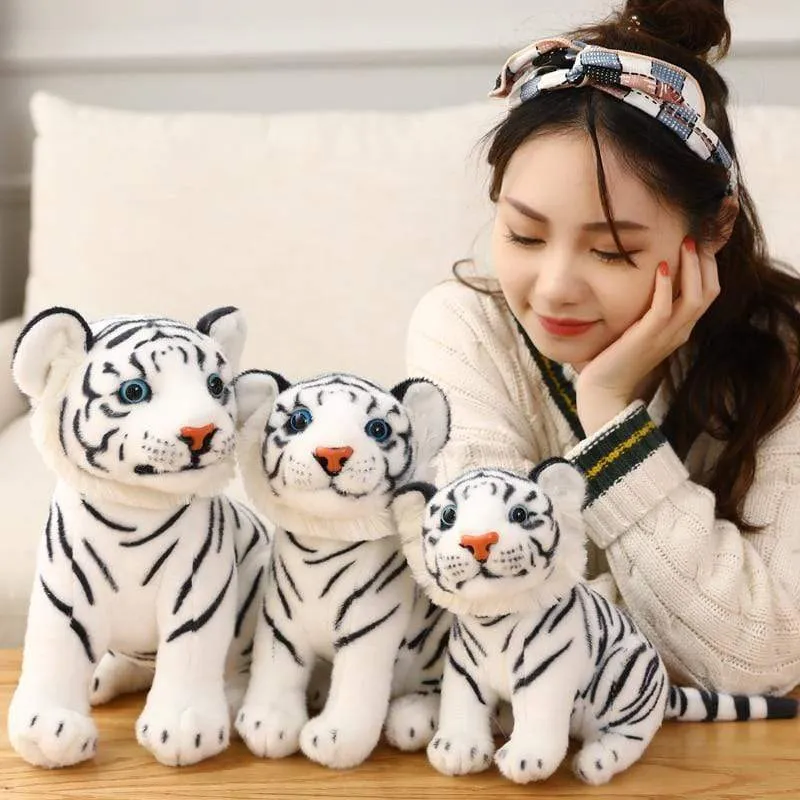 23-33 cm Simulation Baby Tiger Plüschtier Gefüllte Weiche Wilde Tier Wald Tiger Kissen Puppen Für Kinder Kinder Geburtstagsgeschenk