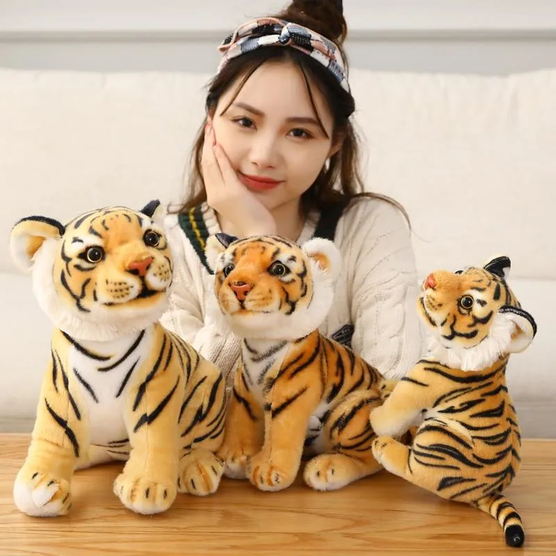 23-33 cm Simulation Baby Tiger Plüschtier Gefüllte Weiche Wilde Tier Wald Tiger Kissen Puppen Für Kinder Kinder Geburtstagsgeschenk