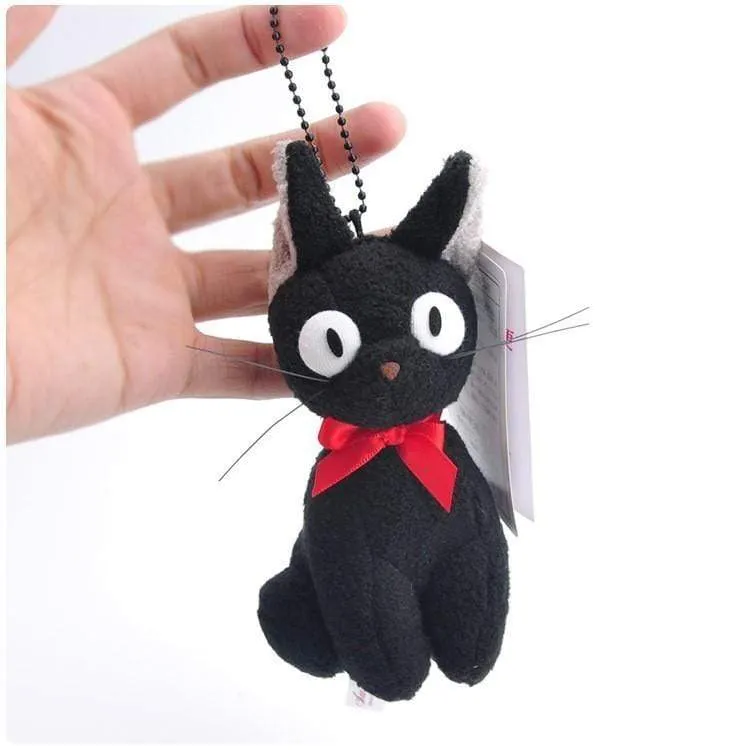 Große Größe Jiji Cat Studio Ghibli Hayao Miyazaki Kikis Black Jiji Plüschpuppenspielzeug Kawaii Black Cat Kiki Stofftierspielzeug für Kinder