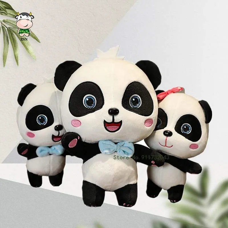 Plüschtiere Tier Baby Kawai Plushie Geburtstagsgeschenk Weiche lustige Peluch Puppen Panda Kissen für Sofa Haushalt Flik Blau Smiley