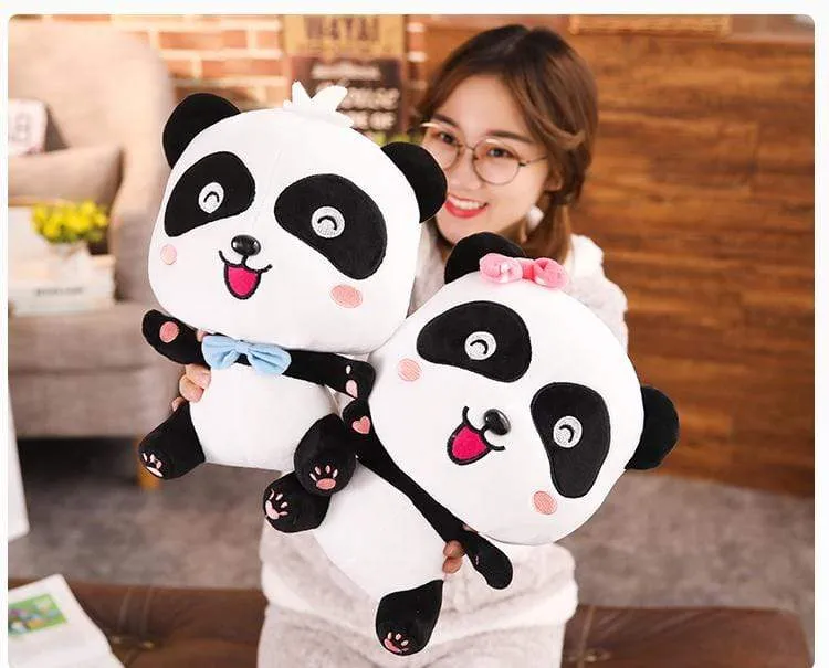 Plüschtiere Tier Baby Kawai Plushie Geburtstagsgeschenk Weiche lustige Peluch Puppen Panda Kissen für Sofa Haushalt Flik Blau Smiley