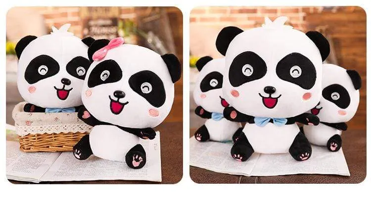 Plüschtiere Tier Baby Kawai Plushie Geburtstagsgeschenk Weiche lustige Peluch Puppen Panda Kissen für Sofa Haushalt Flik Blau Smiley