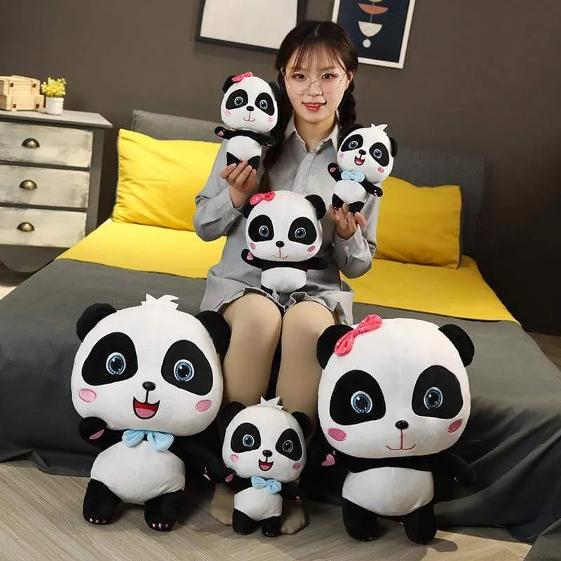 Plüschtiere Tier Baby Kawai Plushie Geburtstagsgeschenk Weiche lustige Peluch Puppen Panda Kissen für Sofa Haushalt Flik Blau Smiley