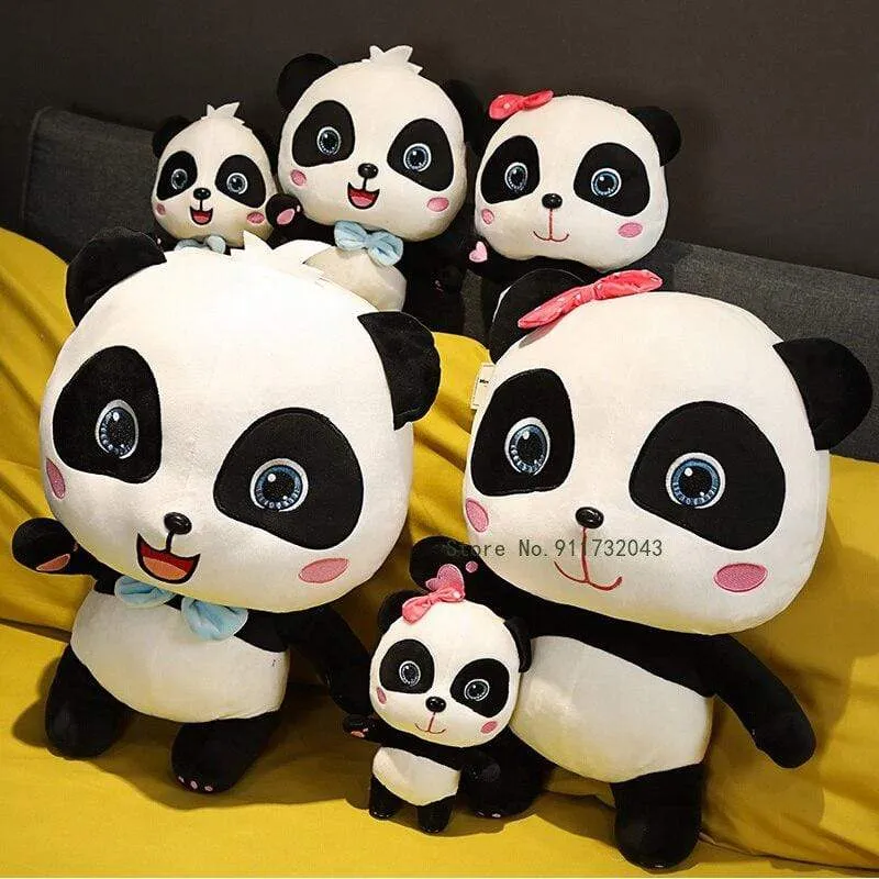 Plüschtiere Tier Baby Kawai Plushie Geburtstagsgeschenk Weiche lustige Peluch Puppen Panda Kissen für Sofa Haushalt Flik Blau Smiley