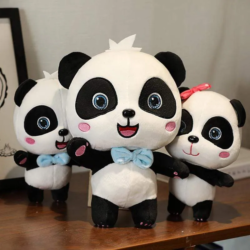 Plüschtiere Tier Baby Kawai Plushie Geburtstagsgeschenk Weiche lustige Peluch Puppen Panda Kissen für Sofa Haushalt Flik Blau Smiley