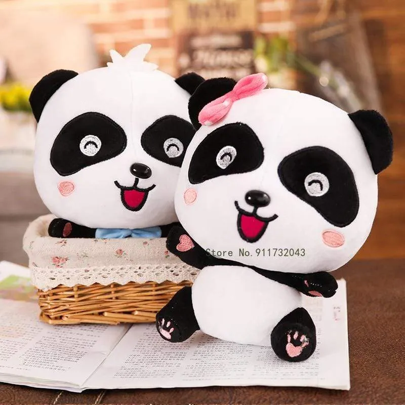 Plüschtiere Tier Baby Kawai Plushie Geburtstagsgeschenk Weiche lustige Peluch Puppen Panda Kissen für Sofa Haushalt Flik Blau Smiley