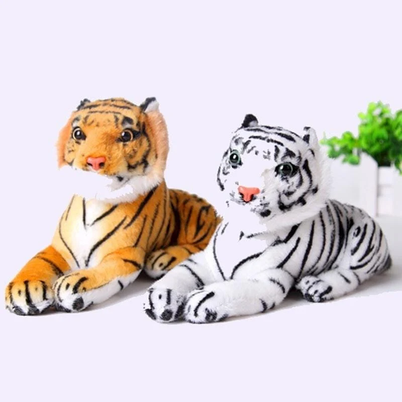 Echtes Leben Tiger Plüschtier Weiche Kuscheltiere Puppe Baby Kinder Weihnachtsgeschenke Weiche Stofftiere Modell Geschenke Spielzeug für Kinder