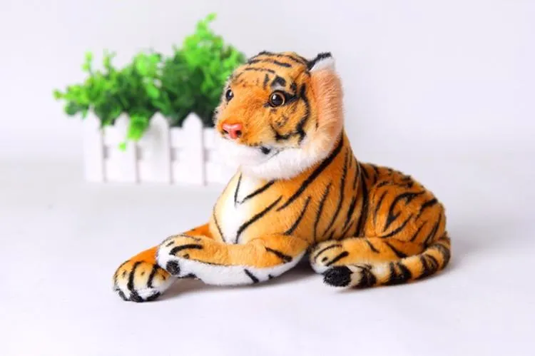 Echtes Leben Tiger Plüschtier Weiche Kuscheltiere Puppe Baby Kinder Weihnachtsgeschenke Weiche Stofftiere Modell Geschenke Spielzeug für Kinder