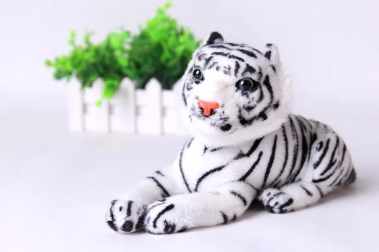 Echtes Leben Tiger Plüschtier Weiche Kuscheltiere Puppe Baby Kinder Weihnachtsgeschenke Weiche Stofftiere Modell Geschenke Spielzeug für Kinder