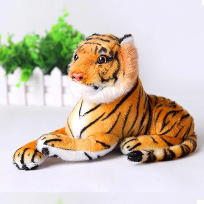 Echtes Leben Tiger Plüschtier Weiche Kuscheltiere Puppe Baby Kinder Weihnachtsgeschenke Weiche Stofftiere Modell Geschenke Spielzeug für Kinder