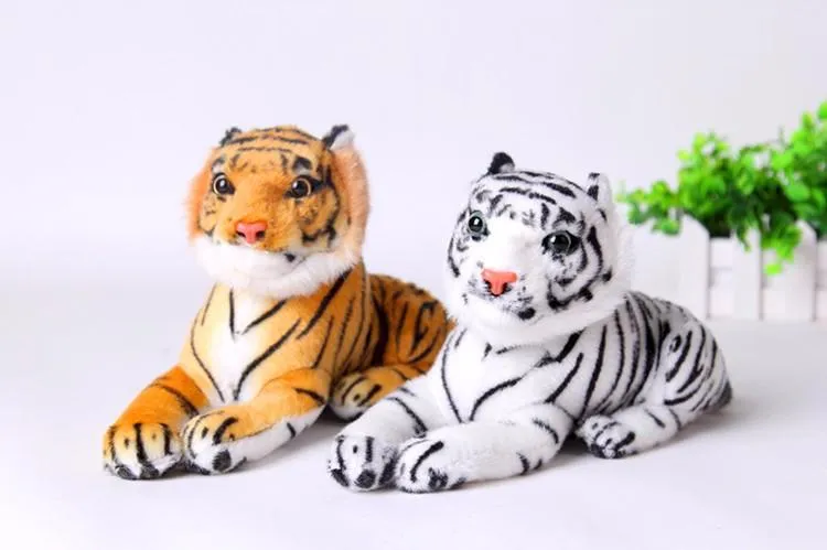 Echtes Leben Tiger Plüschtier Weiche Kuscheltiere Puppe Baby Kinder Weihnachtsgeschenke Weiche Stofftiere Modell Geschenke Spielzeug für Kinder