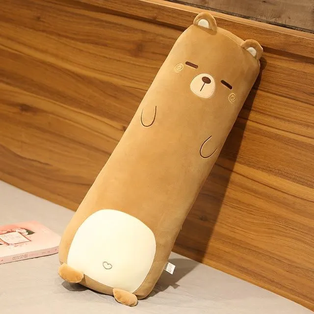 Cartoon Tier Dinosaurier Schwein Hase Teddybär Husky Ente Plüschtiere Gefüllte Weiche Lange Schlafkissen Puppe Kissen Kinder Mädchen Geschenk