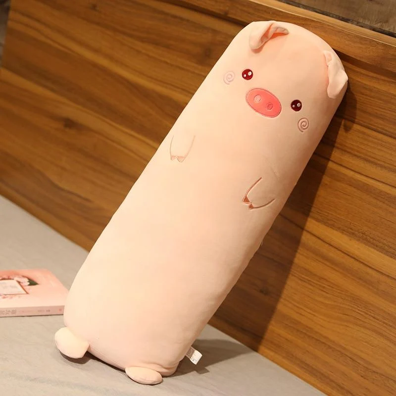 Cartoon Tier Dinosaurier Schwein Hase Teddybär Husky Ente Plüschtiere Gefüllte Weiche Lange Schlafkissen Puppe Kissen Kinder Mädchen Geschenk