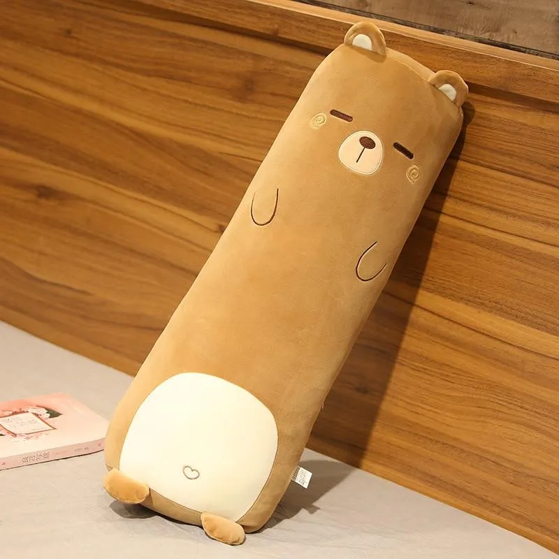 Cartoon Tier Dinosaurier Schwein Hase Teddybär Husky Ente Plüschtiere Gefüllte Weiche Lange Schlafkissen Puppe Kissen Kinder Mädchen Geschenk