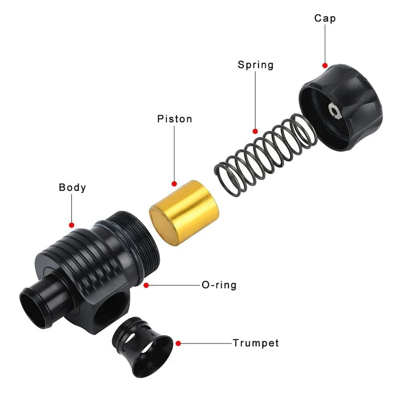 Universal 25mm Turbo Diverter Dump 1.8T Blow Off Ventil mit Hupe für AUDI A3 S3 A4 A6 A8 S4 TT 1.8 20v TURBO PQY5743BK