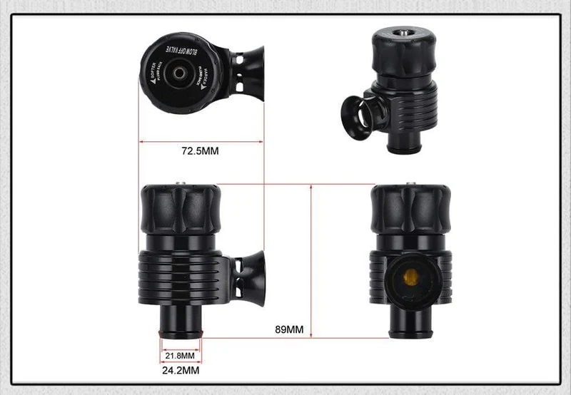 Universal 25mm Turbo Diverter Dump 1.8T Blow Off Ventil mit Hupe für AUDI A3 S3 A4 A6 A8 S4 TT 1.8 20v TURBO PQY5743BK