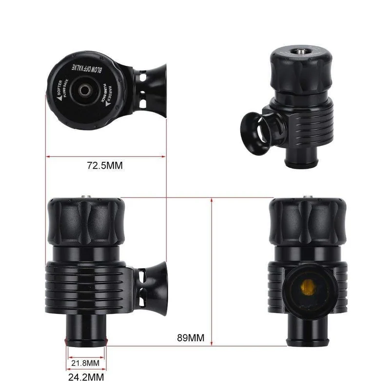 Universal 25mm Turbo Diverter Dump 1.8T Blow Off Ventil mit Hupe für AUDI A3 S3 A4 A6 A8 S4 TT 1.8 20v TURBO PQY5743BK