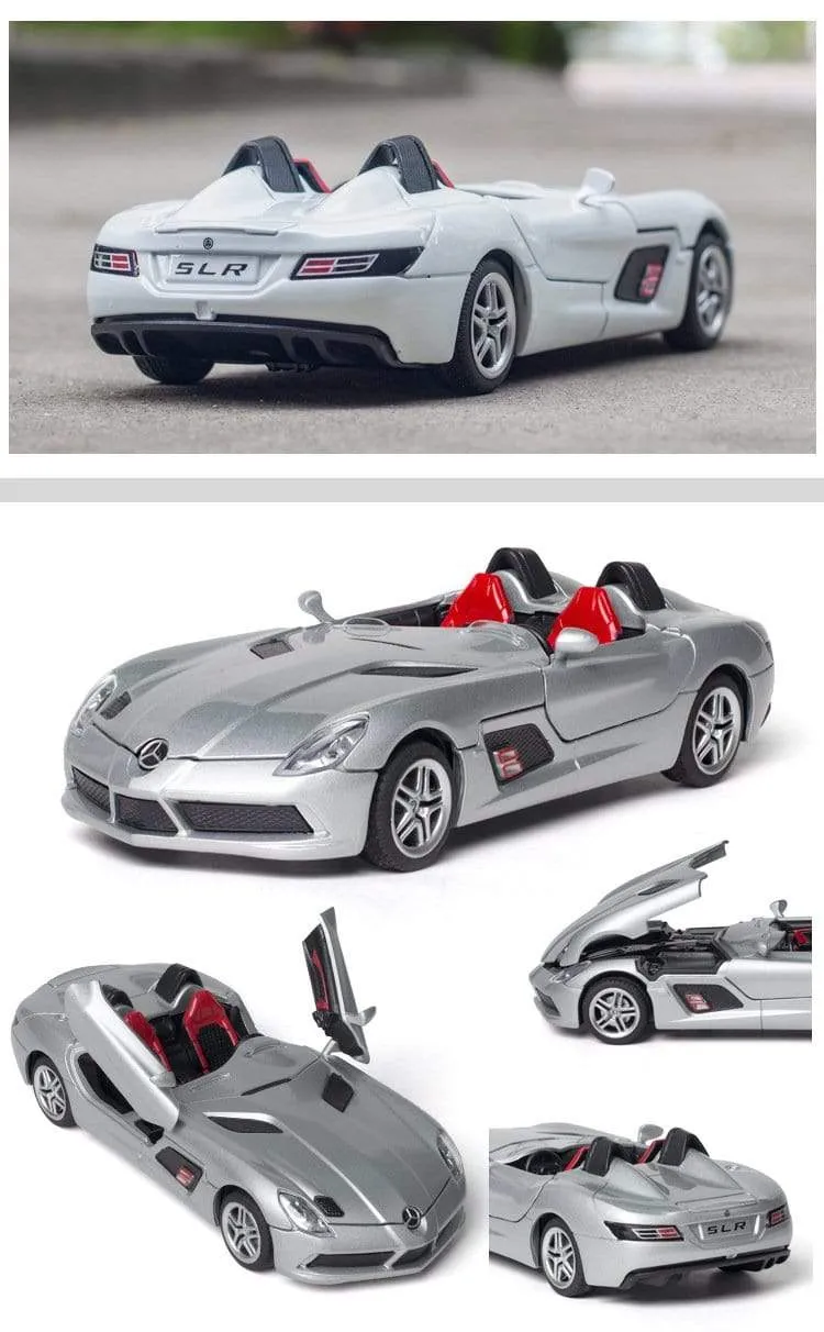 Diecast 1:32 Spielzeugauto Mercedes Benz SLR Roadster Legierung Modell Miniatur Metall Fahrzeug Sammlung für Kinder Weihnachtsgeschenke Jungen