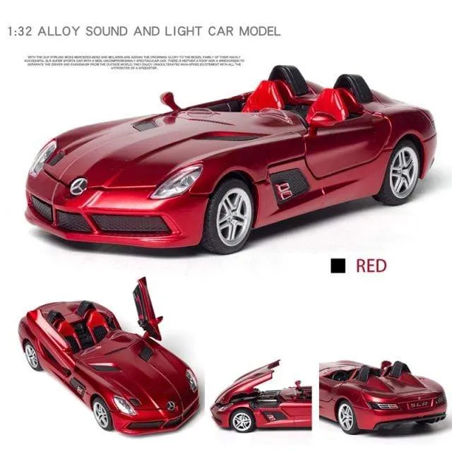 Diecast 1:32 Spielzeugauto Mercedes Benz SLR Roadster Legierung Modell Miniatur Metall Fahrzeug Sammlung für Kinder Weihnachtsgeschenke Jungen