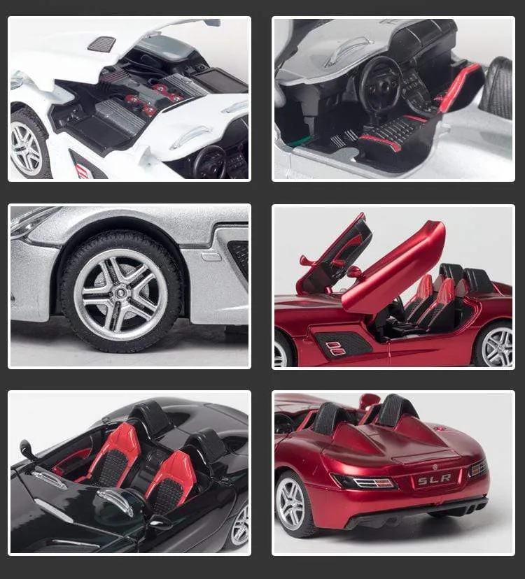 Diecast 1:32 Spielzeugauto Mercedes Benz SLR Roadster Legierung Modell Miniatur Metall Fahrzeug Sammlung für Kinder Weihnachtsgeschenke Jungen