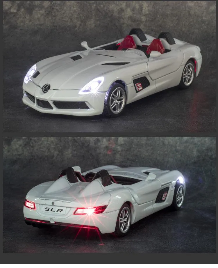 Diecast 1:32 Spielzeugauto Mercedes Benz SLR Roadster Legierung Modell Miniatur Metall Fahrzeug Sammlung für Kinder Weihnachtsgeschenke Jungen