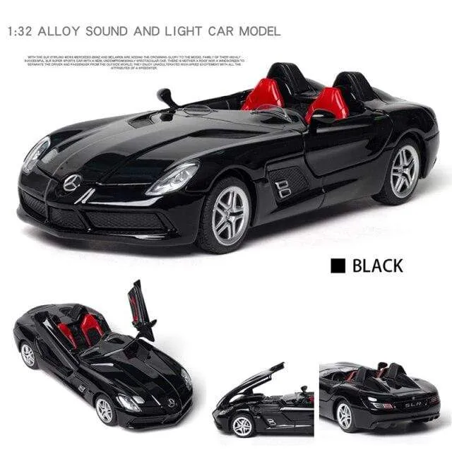 Diecast 1:32 Spielzeugauto Mercedes Benz SLR Roadster Legierung Modell Miniatur Metall Fahrzeug Sammlung für Kinder Weihnachtsgeschenke Jungen