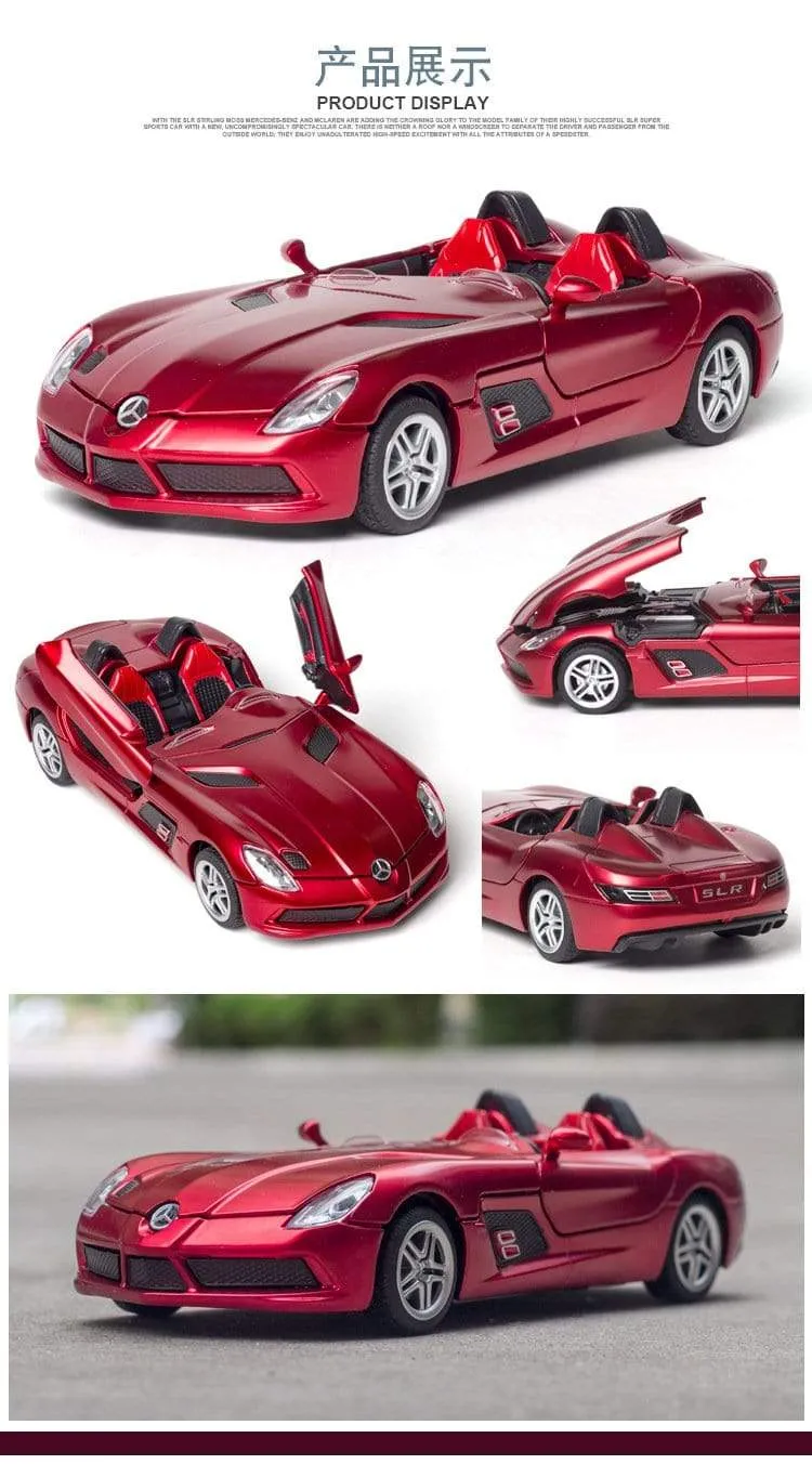 Diecast 1:32 Spielzeugauto Mercedes Benz SLR Roadster Legierung Modell Miniatur Metall Fahrzeug Sammlung für Kinder Weihnachtsgeschenke Jungen