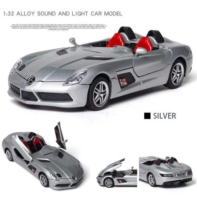 Diecast 1:32 Spielzeugauto Mercedes Benz SLR Roadster Legierung Modell Miniatur Metall Fahrzeug Sammlung für Kinder Weihnachtsgeschenke Jungen