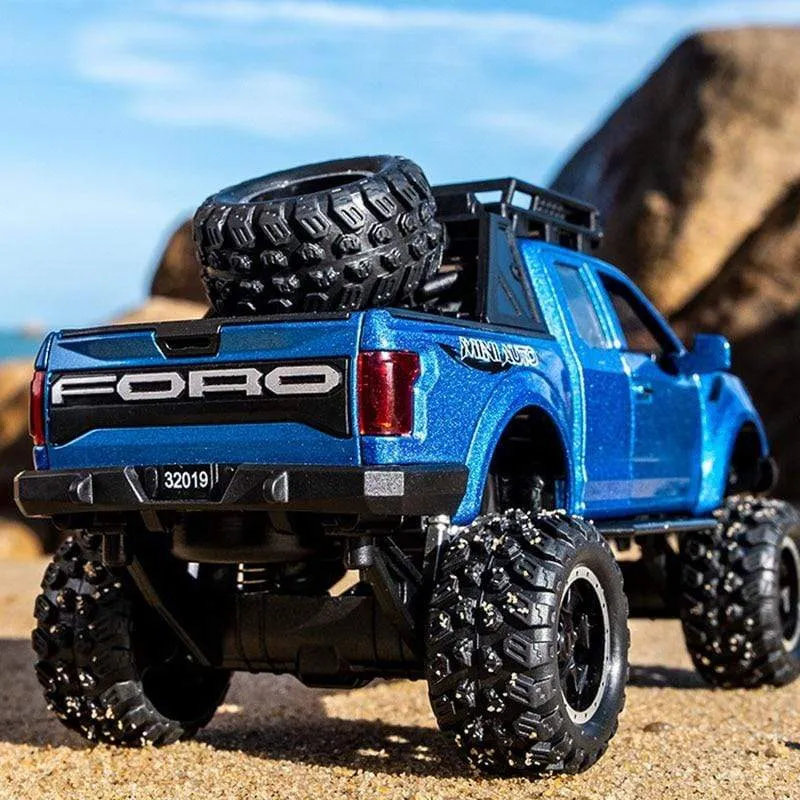 1:32 Ford Raptor F150 Riesenrad Legierung Diecast Auto Modellauto Zurückziehen Fahrzeug Sammlung Kinder Spielzeugauto Geschenke