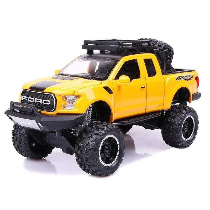 1:32 Ford Raptor F150 Riesenrad Legierung Diecast Auto Modellauto Zurückziehen Fahrzeug Sammlung Kinder Spielzeugauto Geschenke